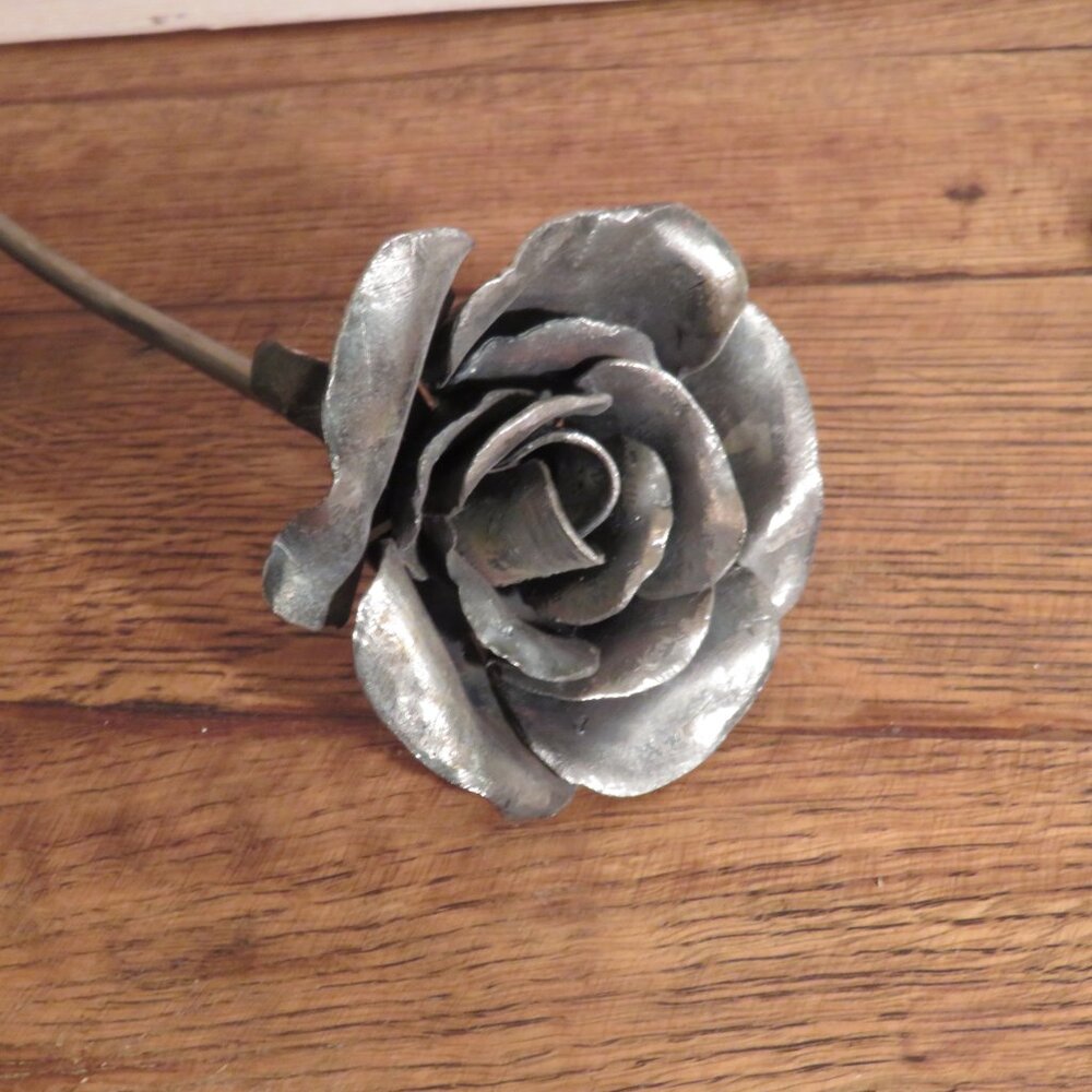 Hand Made Welded Rose Sculpture